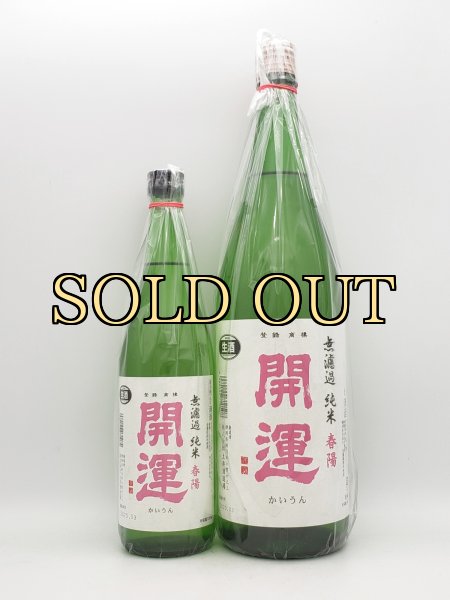 画像2: 開運　純米無濾過生原酒　春陽（しゅんよう）　720ml　（4月上旬入荷・限定商品） (2)